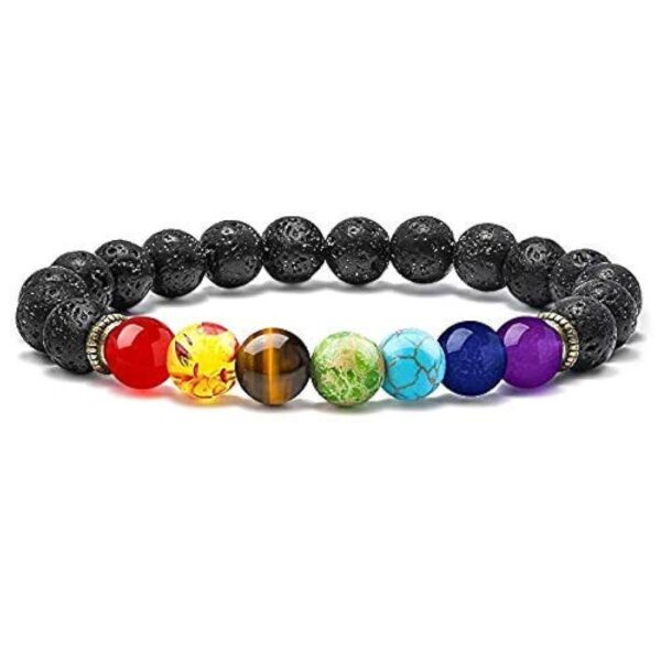 7 Chakra Healing Bracelet (Lava Beads)