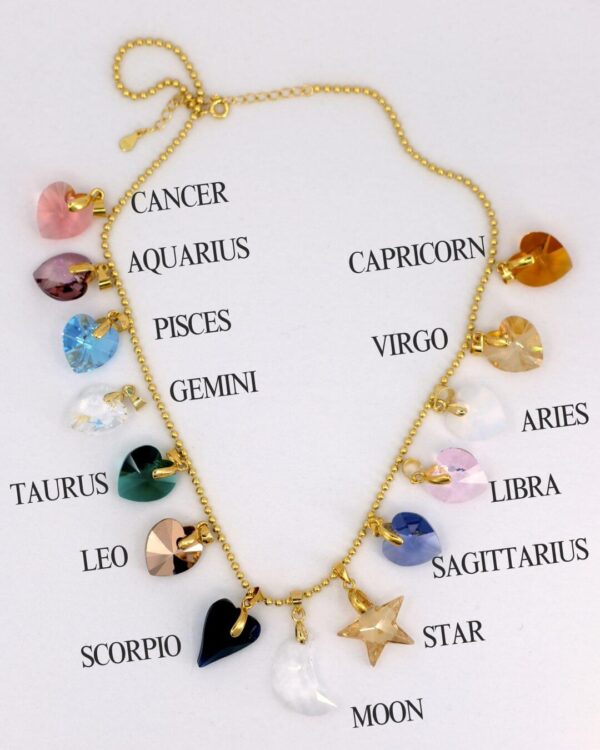 Zodiac Sign Pendant (with Crystal)